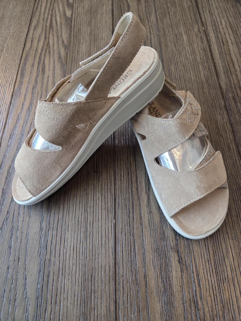 Grünland DABY Beige Suede Comfort Sandals NWT - Picture 1 of 8
